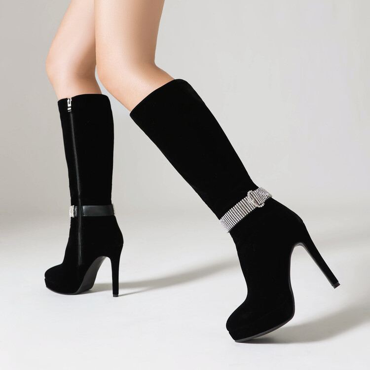 Suede High Heel Stiletto Boots